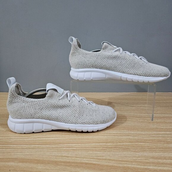 NEW Nisolo Athleisure Eco Knit Sneaker Womens 7.5 Oatmeal White Casual Neutral - Picture 3 of 12